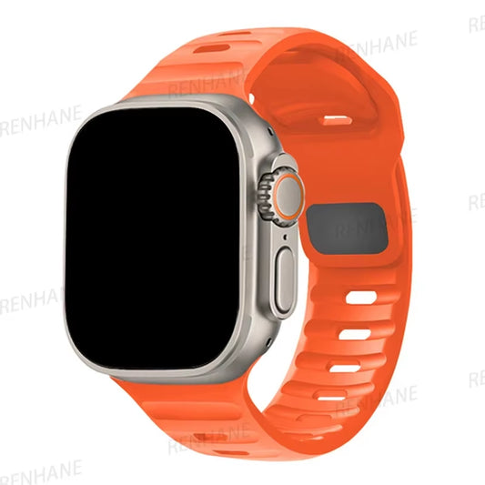 Silicone Band for  Watch 49Mm 45Mm 44Mm 41Mm 40Mm 42Mm 38Mm Sports Bracelet Correa Iwatch Ultra Series 9 8 7 6 5 3 SE Strap
