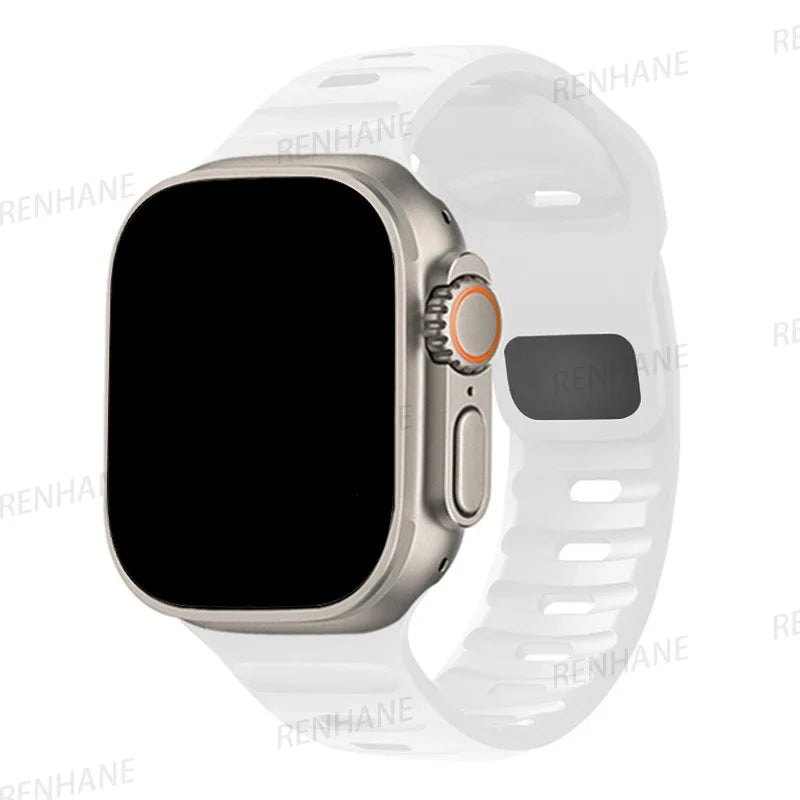 Silicone Band for  Watch 49Mm 45Mm 44Mm 41Mm 40Mm 42Mm 38Mm Sports Bracelet Correa Iwatch Ultra Series 9 8 7 6 5 3 SE Strap