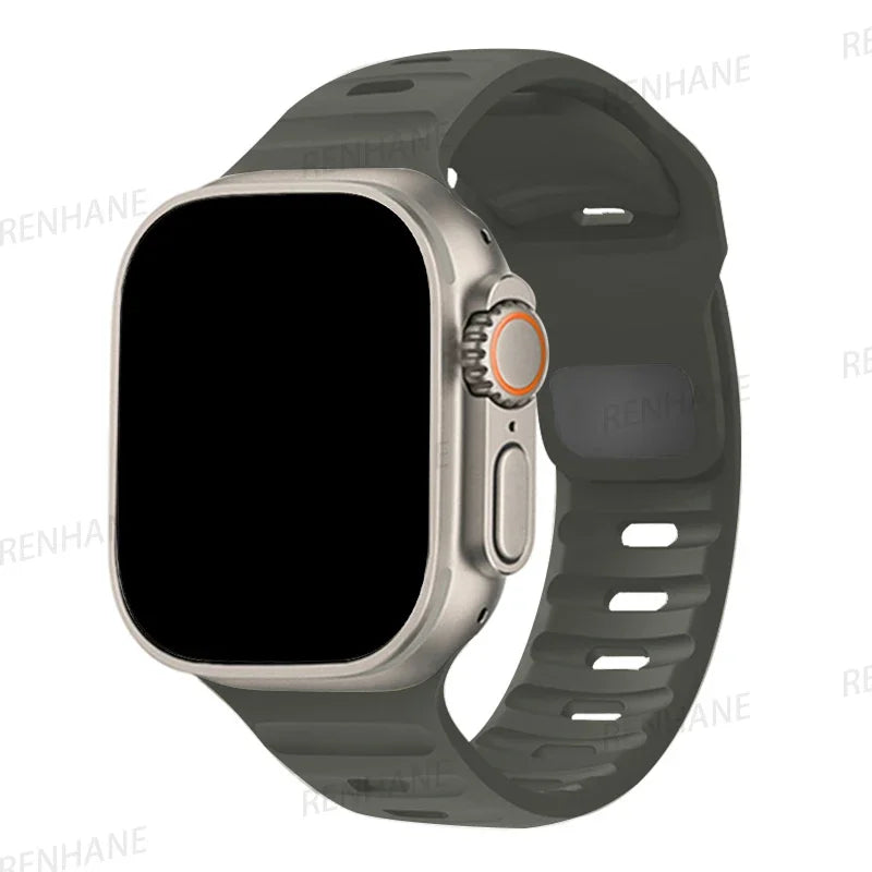 Silicone Band for  Watch 49Mm 45Mm 44Mm 41Mm 40Mm 42Mm 38Mm Sports Bracelet Correa Iwatch Ultra Series 9 8 7 6 5 3 SE Strap