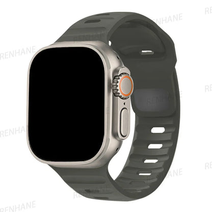 Silicone Band for  Watch 49Mm 45Mm 44Mm 41Mm 40Mm 42Mm 38Mm Sports Bracelet Correa Iwatch Ultra Series 9 8 7 6 5 3 SE Strap