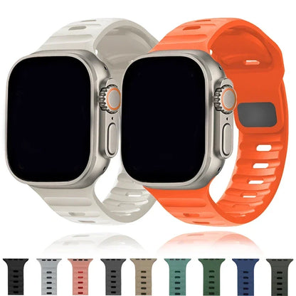 Silicone Band for  Watch 49Mm 45Mm 44Mm 41Mm 40Mm 42Mm 38Mm Sports Bracelet Correa Iwatch Ultra Series 9 8 7 6 5 3 SE Strap