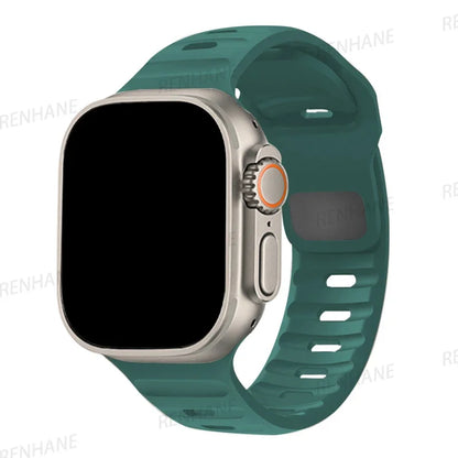 Silicone Band for  Watch 49Mm 45Mm 44Mm 41Mm 40Mm 42Mm 38Mm Sports Bracelet Correa Iwatch Ultra Series 9 8 7 6 5 3 SE Strap