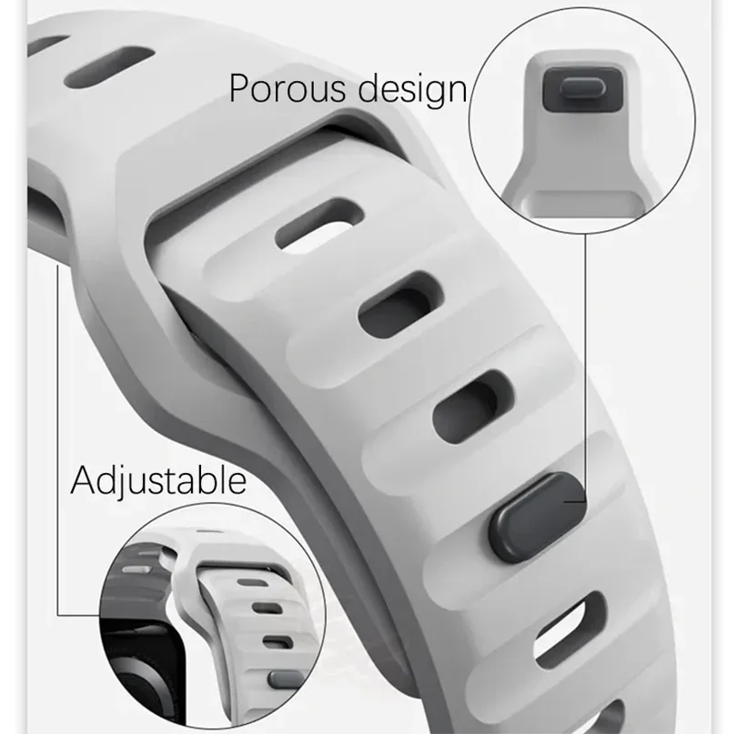 Silicone Band for  Watch 49Mm 45Mm 44Mm 41Mm 40Mm 42Mm 38Mm Sports Bracelet Correa Iwatch Ultra Series 9 8 7 6 5 3 SE Strap