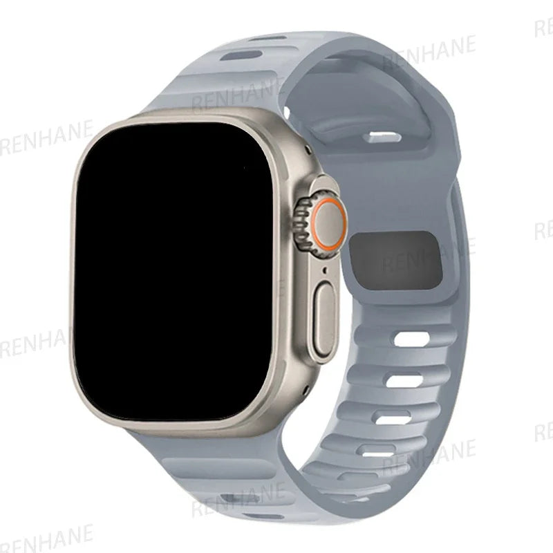 Silicone Band for  Watch 49Mm 45Mm 44Mm 41Mm 40Mm 42Mm 38Mm Sports Bracelet Correa Iwatch Ultra Series 9 8 7 6 5 3 SE Strap