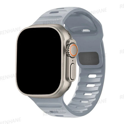 Silicone Band for  Watch 49Mm 45Mm 44Mm 41Mm 40Mm 42Mm 38Mm Sports Bracelet Correa Iwatch Ultra Series 9 8 7 6 5 3 SE Strap