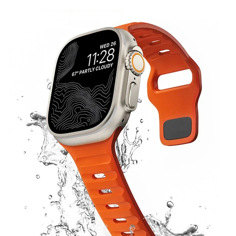 Silicone Band for  Watch 49Mm 45Mm 44Mm 41Mm 40Mm 42Mm 38Mm Sports Bracelet Correa Iwatch Ultra Series 9 8 7 6 5 3 SE Strap