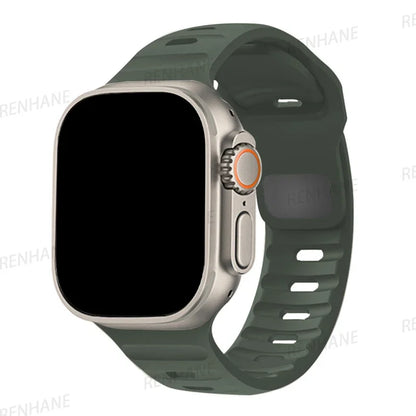 Silicone Band for  Watch 49Mm 45Mm 44Mm 41Mm 40Mm 42Mm 38Mm Sports Bracelet Correa Iwatch Ultra Series 9 8 7 6 5 3 SE Strap