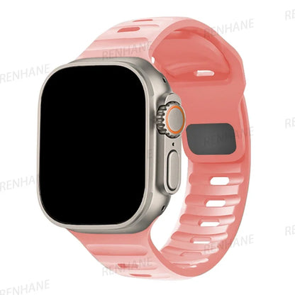 Silicone Band for  Watch 49Mm 45Mm 44Mm 41Mm 40Mm 42Mm 38Mm Sports Bracelet Correa Iwatch Ultra Series 9 8 7 6 5 3 SE Strap