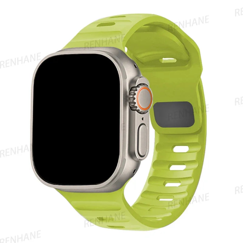 Silicone Band for  Watch 49Mm 45Mm 44Mm 41Mm 40Mm 42Mm 38Mm Sports Bracelet Correa Iwatch Ultra Series 9 8 7 6 5 3 SE Strap