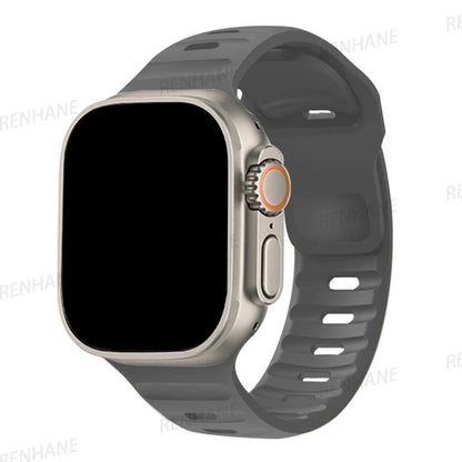 Silicone Band for  Watch 49Mm 45Mm 44Mm 41Mm 40Mm 42Mm 38Mm Sports Bracelet Correa Iwatch Ultra Series 9 8 7 6 5 3 SE Strap