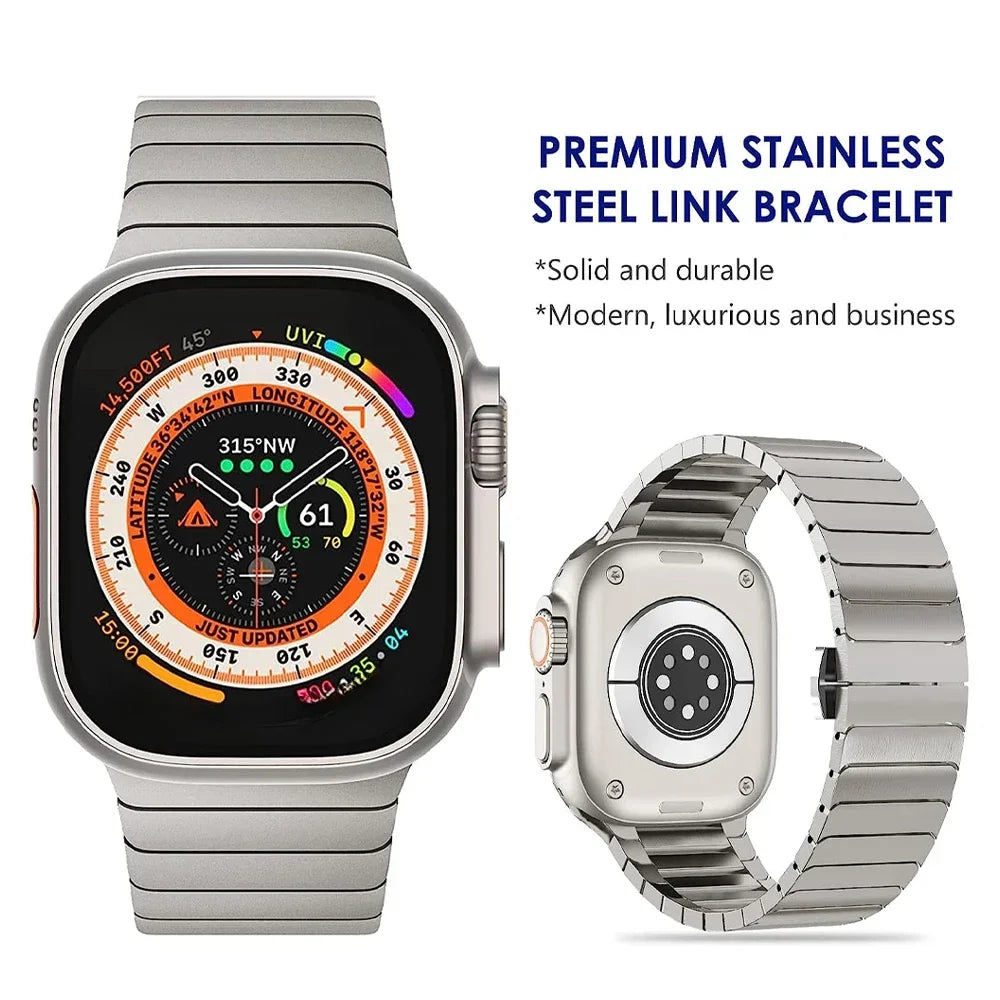 Titanium Color Band for  Watch Ultra 2 49Mm 10 46Mm 9 8 7 5 4 Se 6 Loop for Iwatch 45Mm 41 42 44Mm Stainless Steel Bracelet