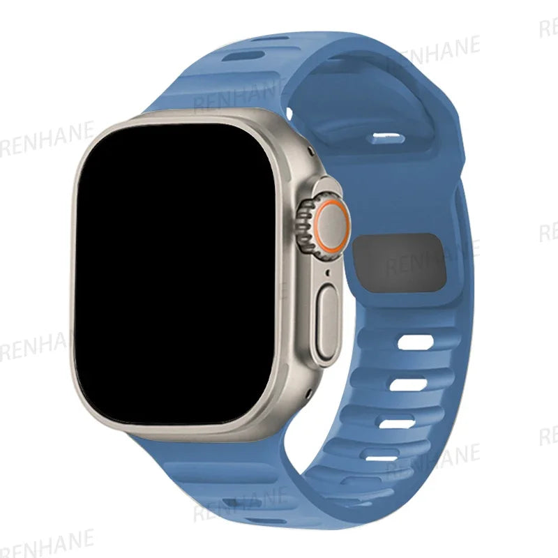 Silicone Band for  Watch 49Mm 45Mm 44Mm 41Mm 40Mm 42Mm 38Mm Sports Bracelet Correa Iwatch Ultra Series 9 8 7 6 5 3 SE Strap