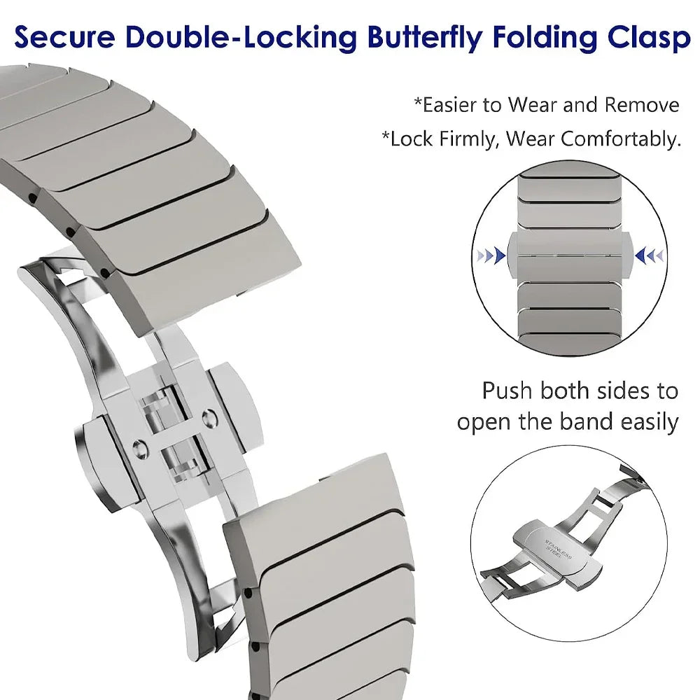 Titanium Color Band for  Watch Ultra 2 49Mm 10 46Mm 9 8 7 5 4 Se 6 Loop for Iwatch 45Mm 41 42 44Mm Stainless Steel Bracelet